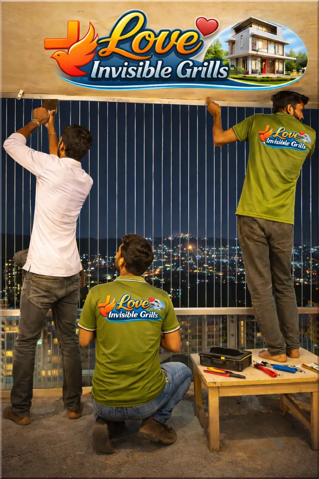 Love Invisible Grills - Premium Balcony & Window Installation in Bangalore