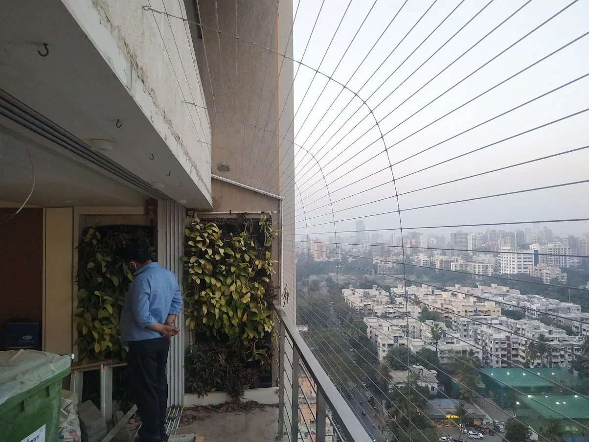 High-Rise Invisible Grill Installation in Hubli Karnataka